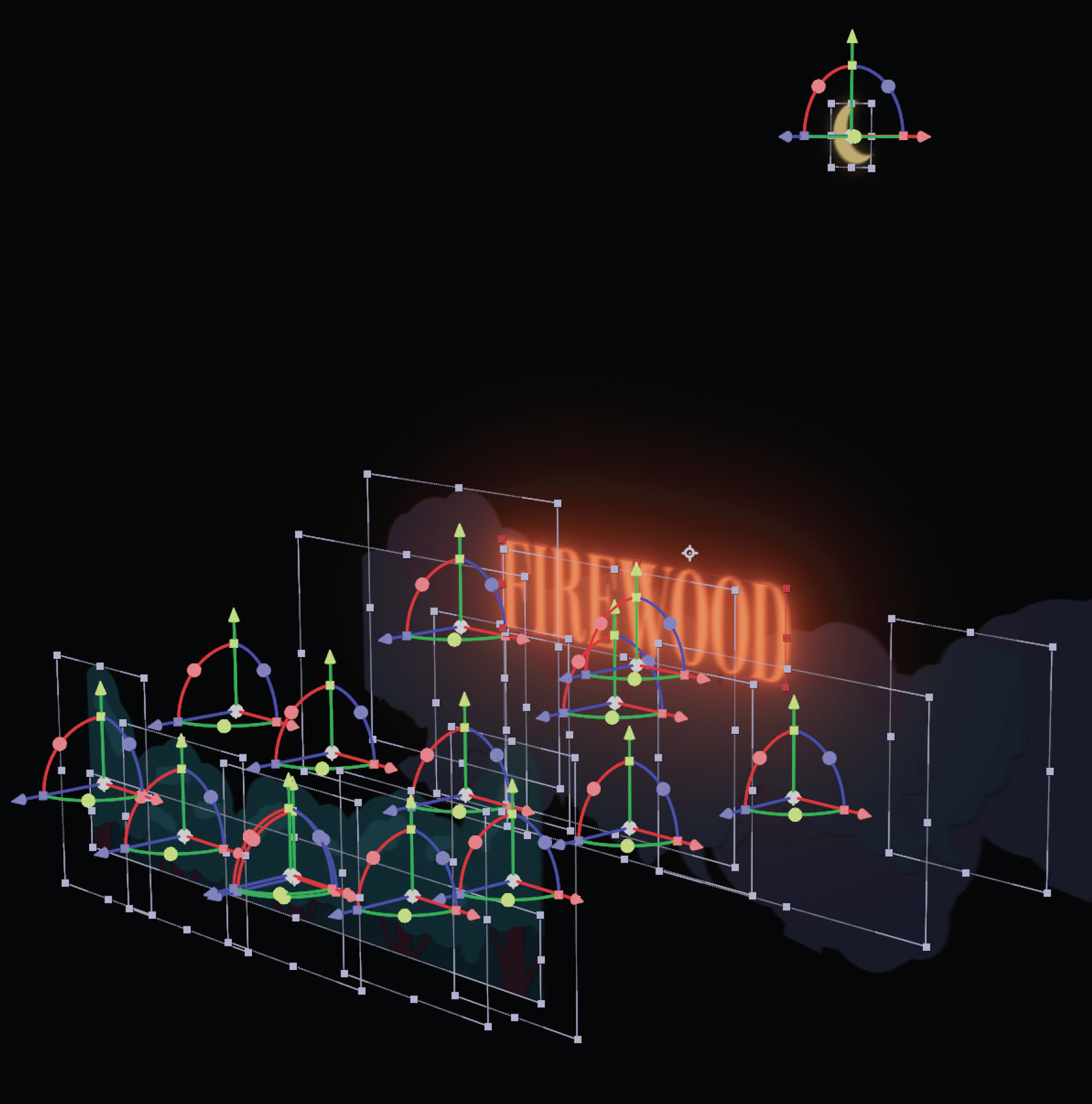 the after effects composition viewed from the side