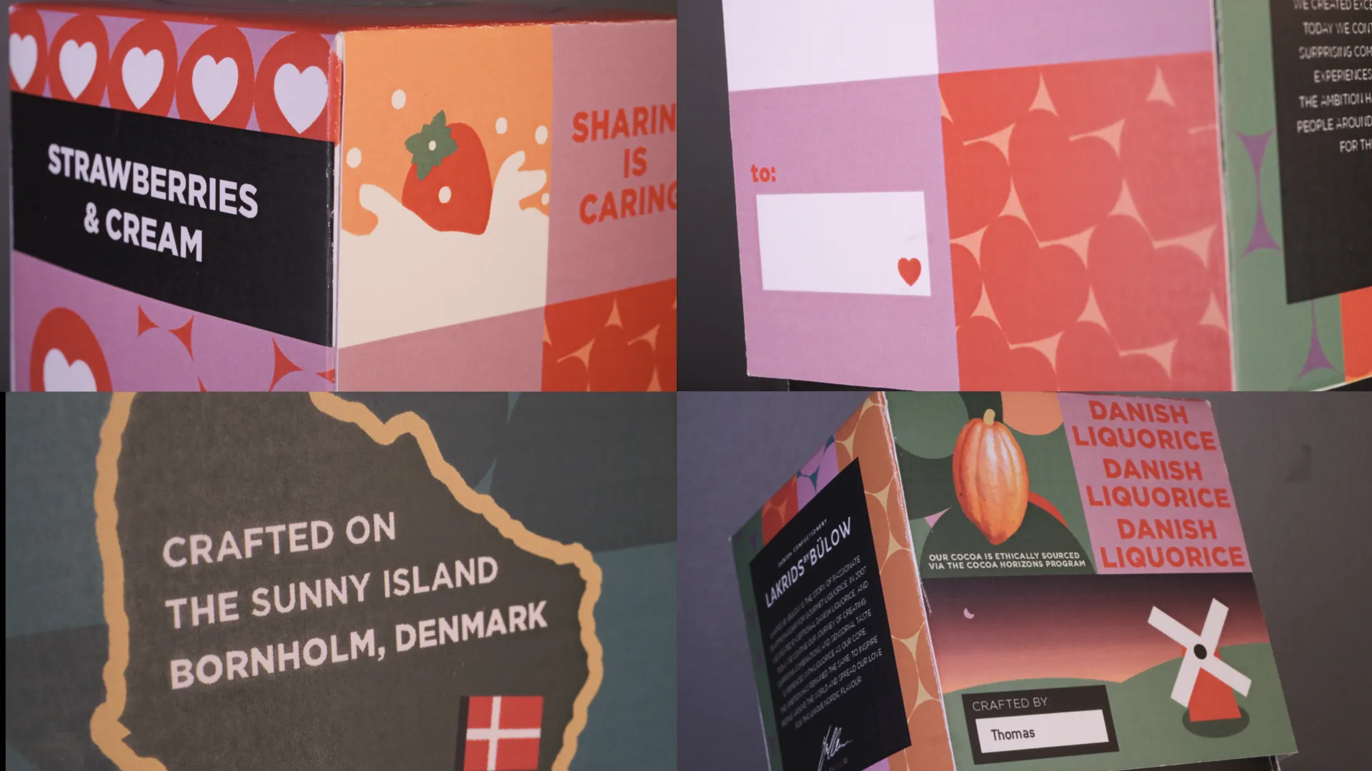 Various close-ups of the packaging.