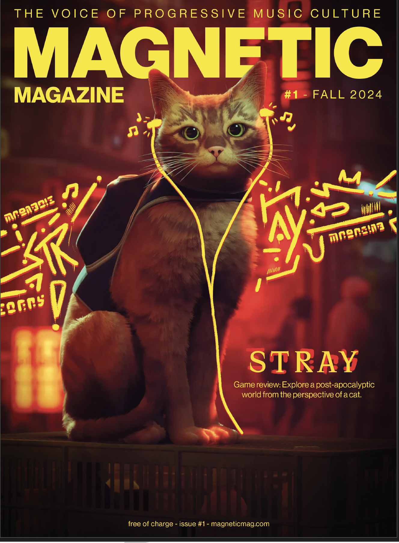 magazine cover featuring the cat from Stray