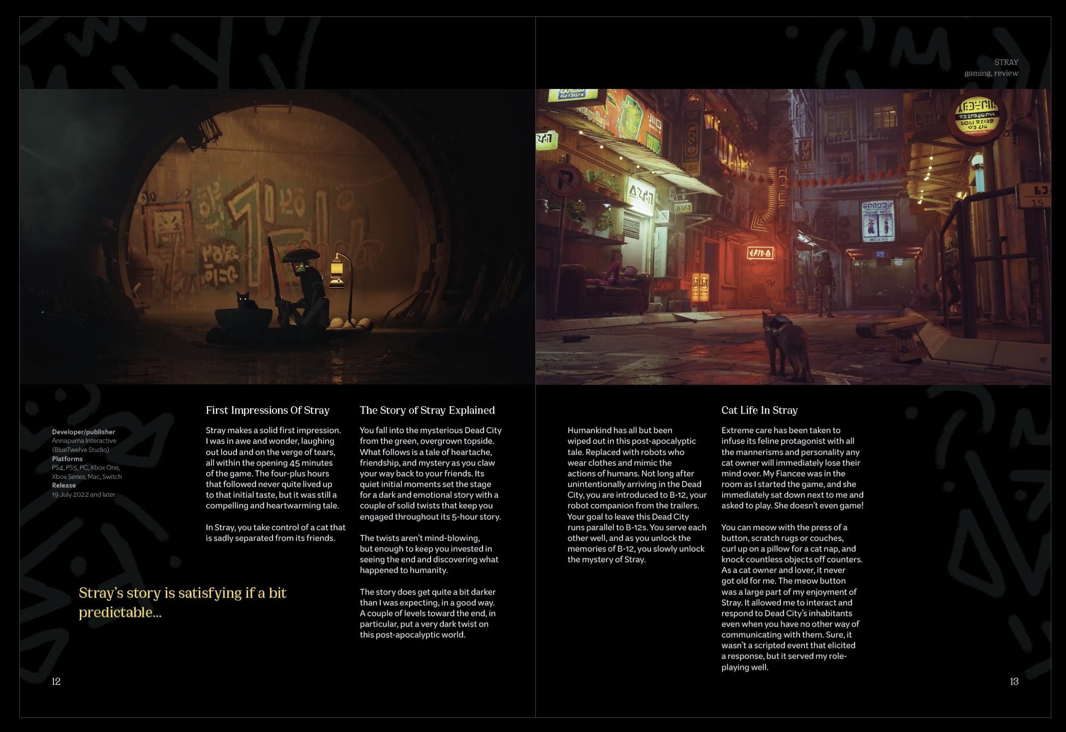 the second spread in the stray review